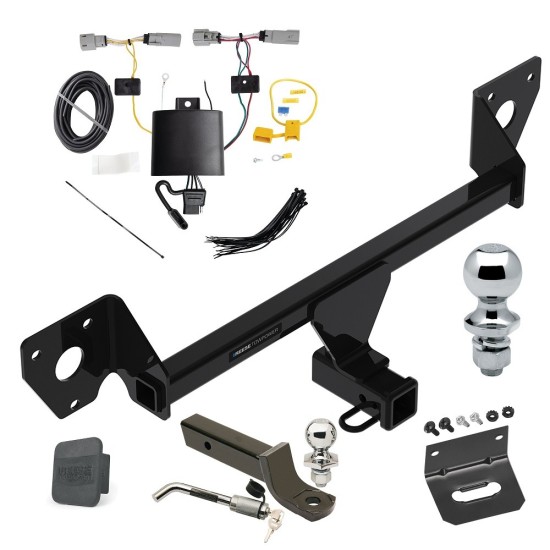 Ultimate Tow Package For 21-23 Chevrolet Trailblazer Trailer Hitch w/ Wiring 2" Drop Mount Dual 2" and 1-7/8" Ball Lock Bracket Cover 2" Receiver Reese