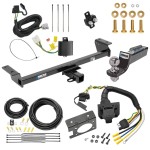 Trailer Hitch Tow Package w/ 7-Way RV Wiring For 16-22 Lexus RX350 16-21 RX450h w/ 2" Drop Mount 2" Ball Class 3 2" Receiver Reese