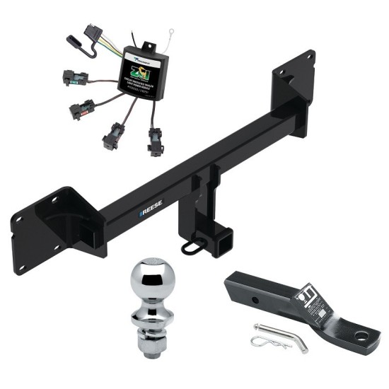 Reese Trailer Tow Hitch For 21-22 Mercedes-Benz GLE350 Complete Package w/ Zero Contact Wiring Harness Kit and 1-7/8" Ball