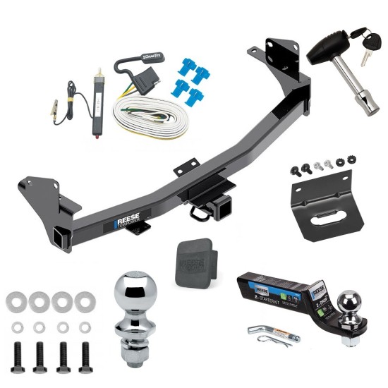 Ultimate Tow Package For 15-22 Chevy Colorado GMC Canyon Trailer Hitch w/ Wiring 2" Drop Mount Dual 2" and 1-7/8" Ball Lock Bracket Cover 2" Receiver Reese