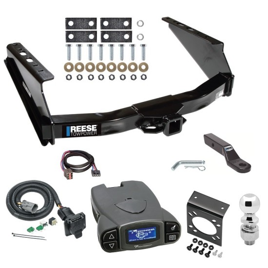 Class 5 12K Trailer Hitch Tow Package Prodigy P3 Brake Control For 99-01 Ford F-250 F-350 Super Duty w/ 7-Way RV Wiring 2" Drop Mount 2" Ball Class 4 2" Receiver Reese Tekonsha