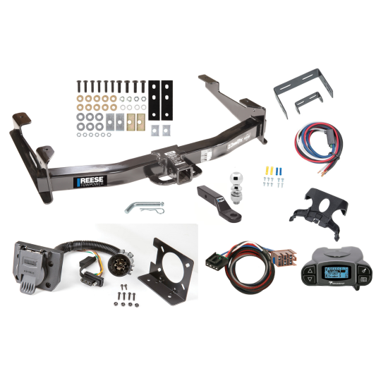 Class 5 13K Trailer Hitch Tow Package Prodigy P3 Brake Control For 03-07 Chevrolet Silverado 3500 GMC Sierra 2500 HD w/ 7-Way RV Wiring 2-5/16" Ball 2" Drop Mount 2" Receiver Reese Tekonsha