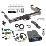 Class 5 10K Trailer Hitch Tow Package Prodigy P3 Brake Control For 03-14 Chevrolet Express GMC Savana 1500 03-24 2500 3500 w/ 7-Way RV Wiring 2-5/16" Ball 2" Drop Mount 2" Receiver Reese Tekonsha