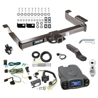 Class 5 10K Trailer Hitch Tow Package Prodigy P3 Brake Control For 03-14 Chevrolet Express GMC Savana 1500 03-24 2500 3500 w/ 7-Way RV Wiring 2-5/16" Ball 2" Drop Mount 2" Receiver Reese Tekonsha