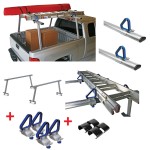 Reese Truck Bed Ladder Rack Cross Bars 800lb + Protective Glides + Load Stops Fits all pick up trucks long & short beds no drilling