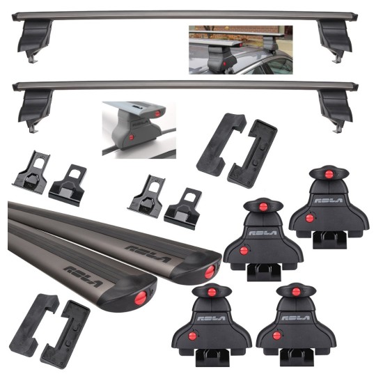 Rola Roof Rack Cross Bars For 05-22 Toyota Tacoma Double Cab For Cargo Kayak Luggage Etc. Complete Kit