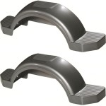 Set of 2 Silver Fulton Single Axle Trailer Fenders 15" Wheels Triple Step 45" Long Boat Utility Sale Replacement