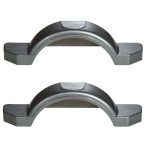 Set of 2 Silver Fulton Single Axle Trailer Fenders 12" Wheels Triple Step 33-1/2" Long Boat Utility Sale Replacement