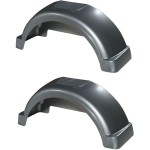 Set of 2 Silver Fulton Single Axle Trailer Fenders 13" Wheels Top Step 29-1/4" Long Boat Utility Sale Replacement