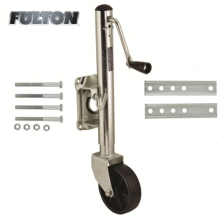 Fulton Retaining Ring Swivel Trailer Jack 1,200 lbs w/ 6" Caster Wheel 10" Lift Bolt-On