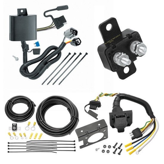 Trailer Hitch 7 Way RV Wiring Kit For 07-24 Kia Sorento V6 13-18 Hyundai Santa Fe 15-21 Sedona 07-12 Veracruz Plug Prong Pin Brake Control Ready