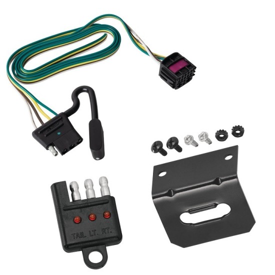 Trailer Wiring and Bracket w/ Light Tester For 20-23 Buick Encore GX 21-24 Chevrolet Trailblazer Plug & Play 4-Flat Harness