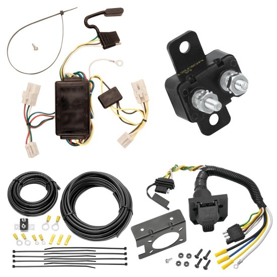 Trailer Hitch 7 Way RV Wiring Kit For 03-08 Toyota Matrix 00-02 Echo Plug Prong Pin Brake Control Ready