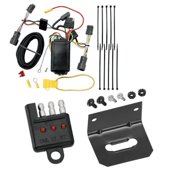 Trailer Wiring and Bracket w/ Light Tester For 07-09 Hyundai Entourage 06-14 KIA Sedona Plug & Play 4-Flat Harness