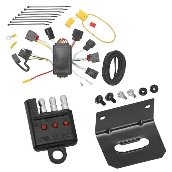 Trailer Wiring and Bracket w/ Light Tester For 07-10 Chrysler Sebring Plug & Play 4-Flat Harness