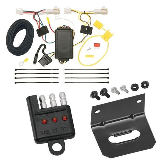 Trailer Wiring and Bracket w/ Light Tester For 09-13 Toyota Corolla Plug & Play 4-Flat Harness