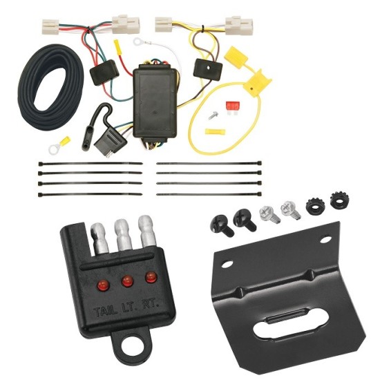 Trailer Wiring and Bracket w/ Light Tester For 11-15 Scion xB 09-10 Pontiac Vibe 09-13 Toyota Matrix Plug & Play 4-Flat Harness