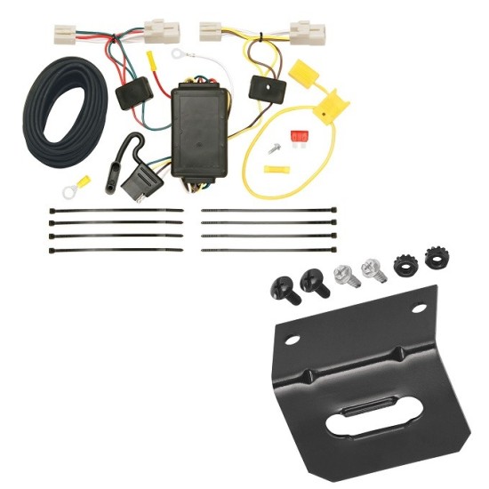 Trailer Wiring and Bracket For 11-15 Scion xB 09-10 Pontiac Vibe 09-13 Toyota Matrix Plug & Play 4-Flat Harness