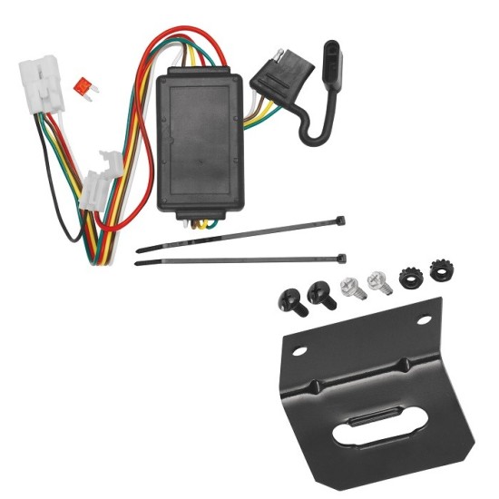 Trailer Wiring and Bracket For 16-24 Subaru Crosstrek 13-15 XV Except Hybrid 09-24 Forester 10-25 Outback Wagon Plug & Play 4-Flat Harness