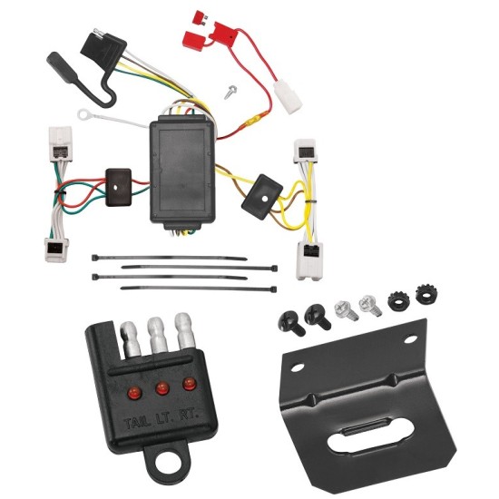 Trailer Wiring and Bracket w/ Light Tester For 04-09 Nissan Quest Plug & Play 4-Flat Harness