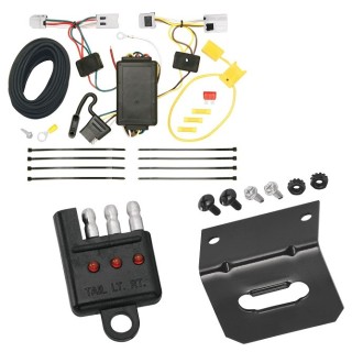 Trailer Wiring and Bracket w/ Light Tester For 07-24 Nissan Altima 04-14 Maxima 07-12 Sentra Plug & Play 4-Flat Harness