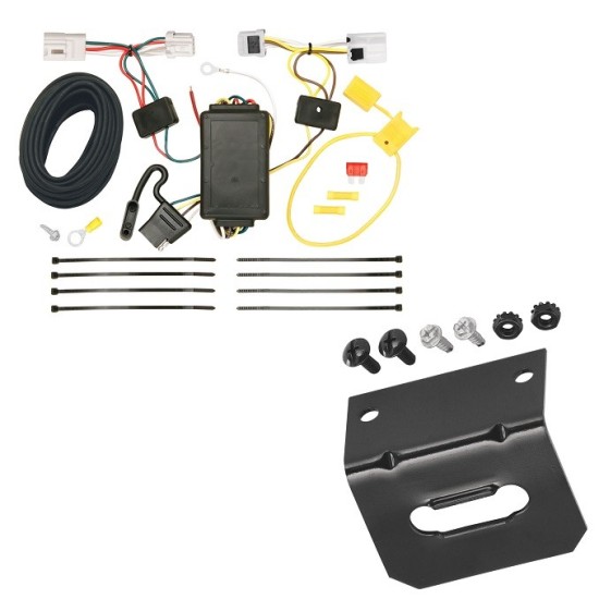 Trailer Wiring and Bracket For 08-20 Nissan Rogue 07-08 Infiniti G35 09-13 G37 Plug & Play 4-Flat Harness