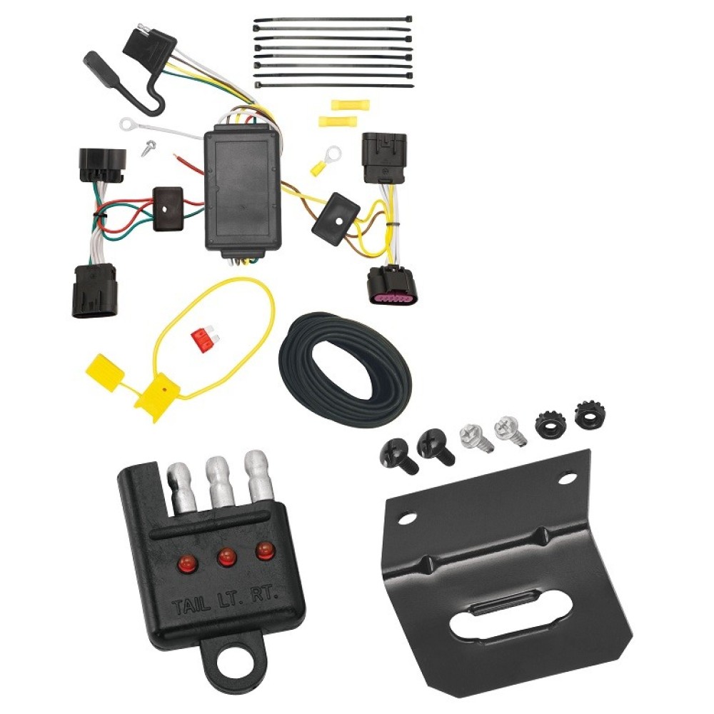 Trailer Wiring and Bracket w/ Light Tester For 11-13 Buick Regal Plug & Play 4-Flat Harness