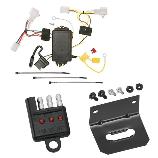 Trailer Wiring and Bracket w/ Light Tester For 04-11 Toyota Prius 12-15 Prius Plug-In Plug & Play 4-Flat Harness