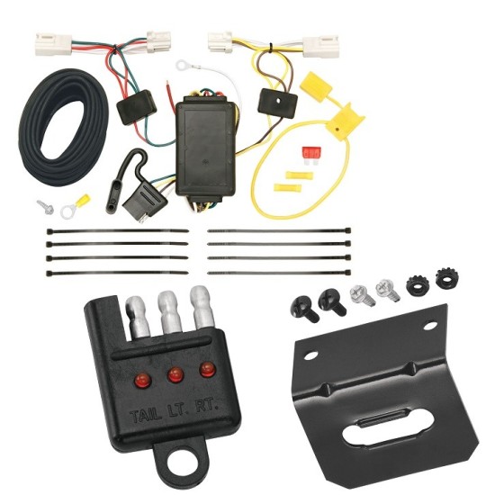 Trailer Wiring and Bracket w/ Light Tester For 10-17 Mitsubishi Lancer 11-19 Outlander Sport 11-24 RVR Plug & Play 4-Flat Harness