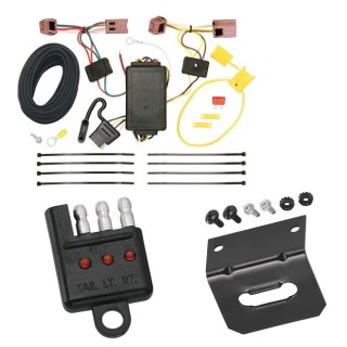 Trailer Wiring and Bracket w/ Light Tester For 07-13 Nissan Versa Plug & Play 4-Flat Harness