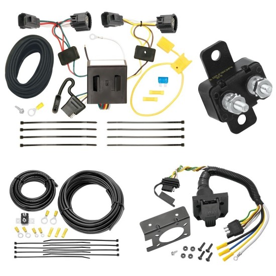 Trailer Hitch 7 Way RV Wiring Kit For 08-12 Jeep Liberty 07-11 Dodge Nitro Plug Prong Pin Brake Control Ready