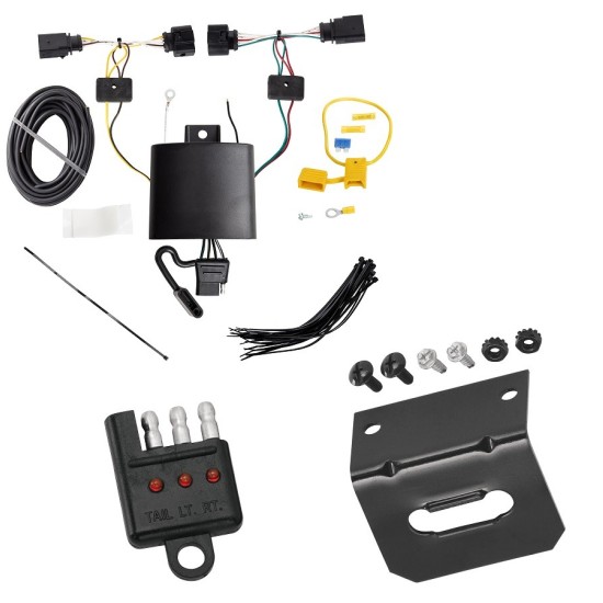 Trailer Wiring and Bracket w/ Light Tester For 19-22 Volkswagen Jetta Plug & Play 4-Flat Harness