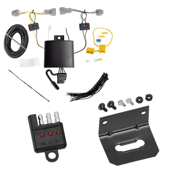 Trailer Wiring and Bracket w/ Light Tester 18-24 Nissan Kicks Plug & Play 4-Flat Harness