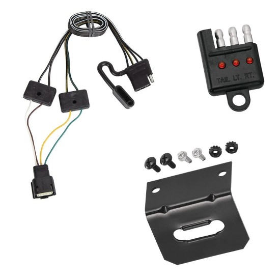 Trailer Wiring and Bracket w/ Light Tester For 19-24 Cadillac XT4 Plug & Play 4-Flat Harness