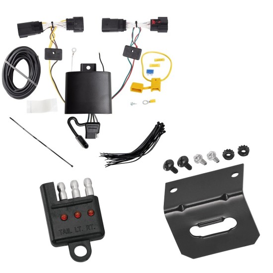 Trailer Wiring and Bracket w/ Light Tester For 19-24 Lincoln Nautilus Plug & Play 4-Flat Harness