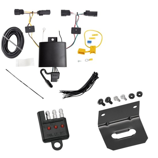 Trailer Wiring and Bracket w/ Light Tester For 19-24 Ford Edge Titanium Models Only Plug & Play 4-Flat Harness