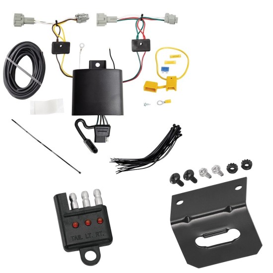 Trailer Wiring and Bracket w/ Light Tester For 21-24 Nissan Rogue Plug & Play 4-Flat Harness