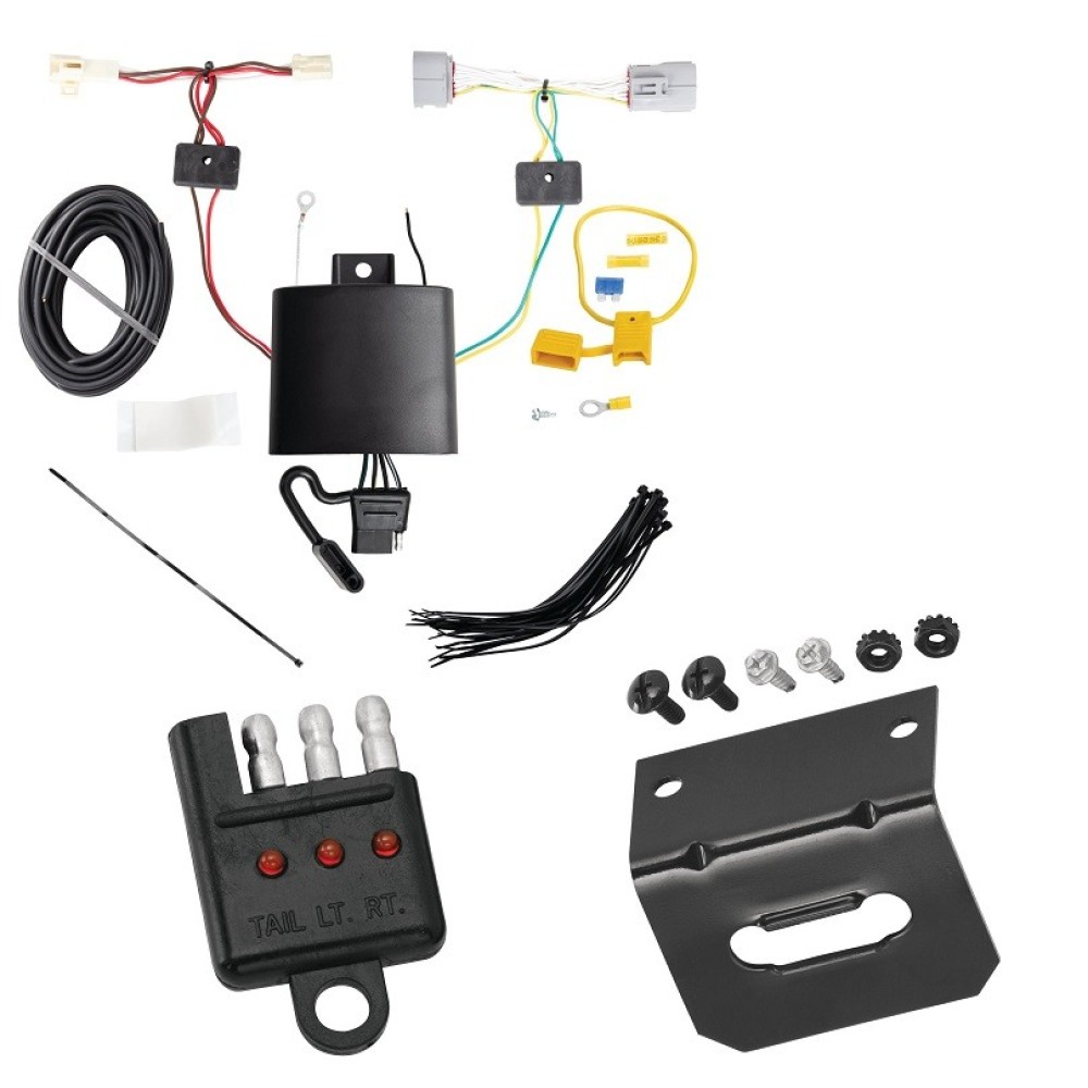 Trailer Wiring and Bracket w/ Light Tester For 17-22 Toyota Prius Prime Plug & Play 4-Flat Harness