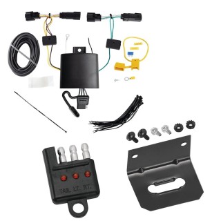 Trailer Wiring and Bracket w/ Light Tester For 21-24 Jeep Grand Cherokee L Plug & Play 4-Flat Harness