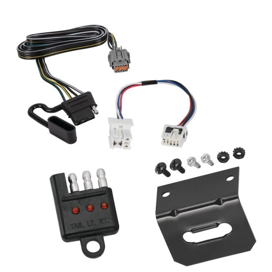 Trailer Wiring and Bracket w/ Light Tester For 22-23 Nissan Pathfinder 22 Infiniti QX60Plug & Play 4-Flat Harness