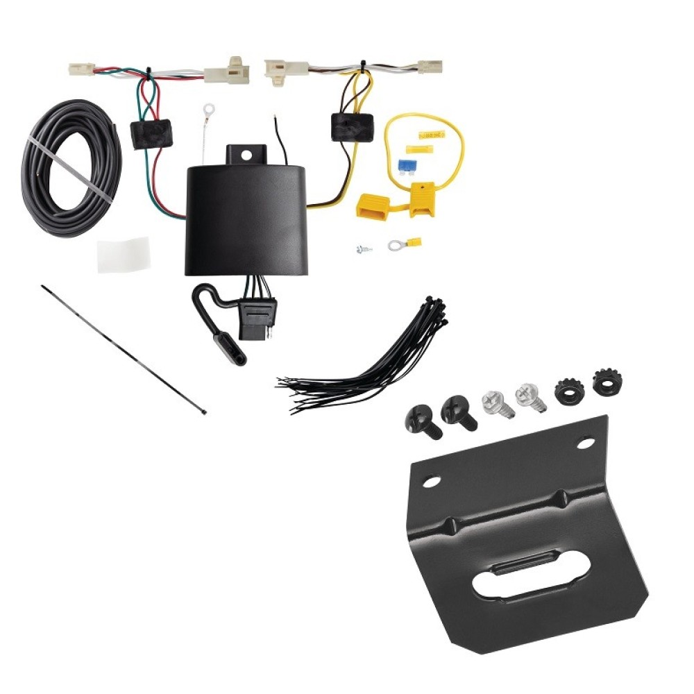 Trailer Wiring and Bracket For 22-24 Mitsubishi Outlander Plug & Play 4-Flat Harness