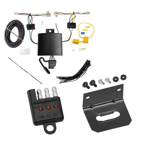 Trailer Wiring and Bracket w/ Light Tester For 22-24 Mitsubishi Outlander Plug & Play 4-Flat Harness