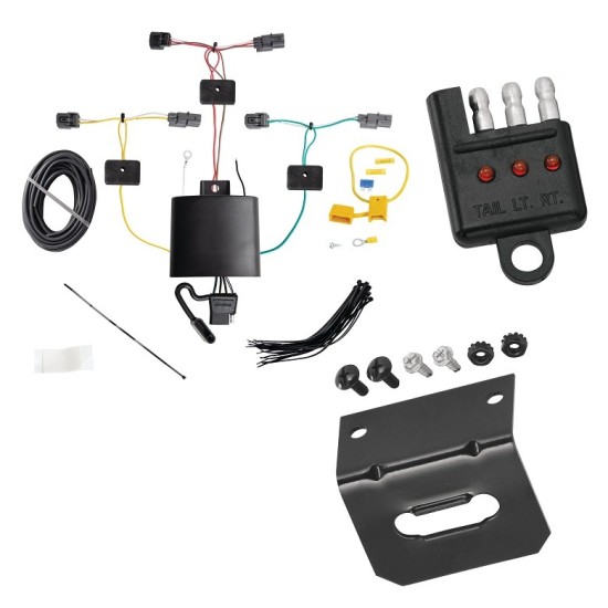 Trailer Wiring and Bracket w/ Light Tester For 21-24 Honda Civic Plug & Play 4-Flat Harness