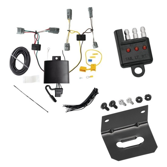 Trailer Wiring and Bracket w/ Light Tester For 22-24 Toyota Corolla Cross Plug & Play 4-Flat Harness