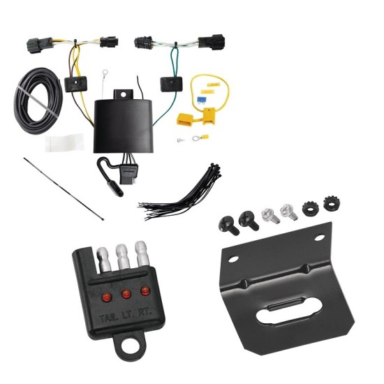 Trailer Wiring and Bracket w/ Light Tester For 22-23 KIA EV6 Plug & Play 4-Flat Harness