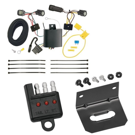 Reese Trailer Wiring and Bracket w/ Light Tester For 15-18 Ford Edge Plug & Play 4-Flat Harness