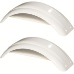 Set of 2 White Fulton Single Axle Trailer Fenders 8" to 12" Wheels 20.25" Long Boat Utility Sale Replacement