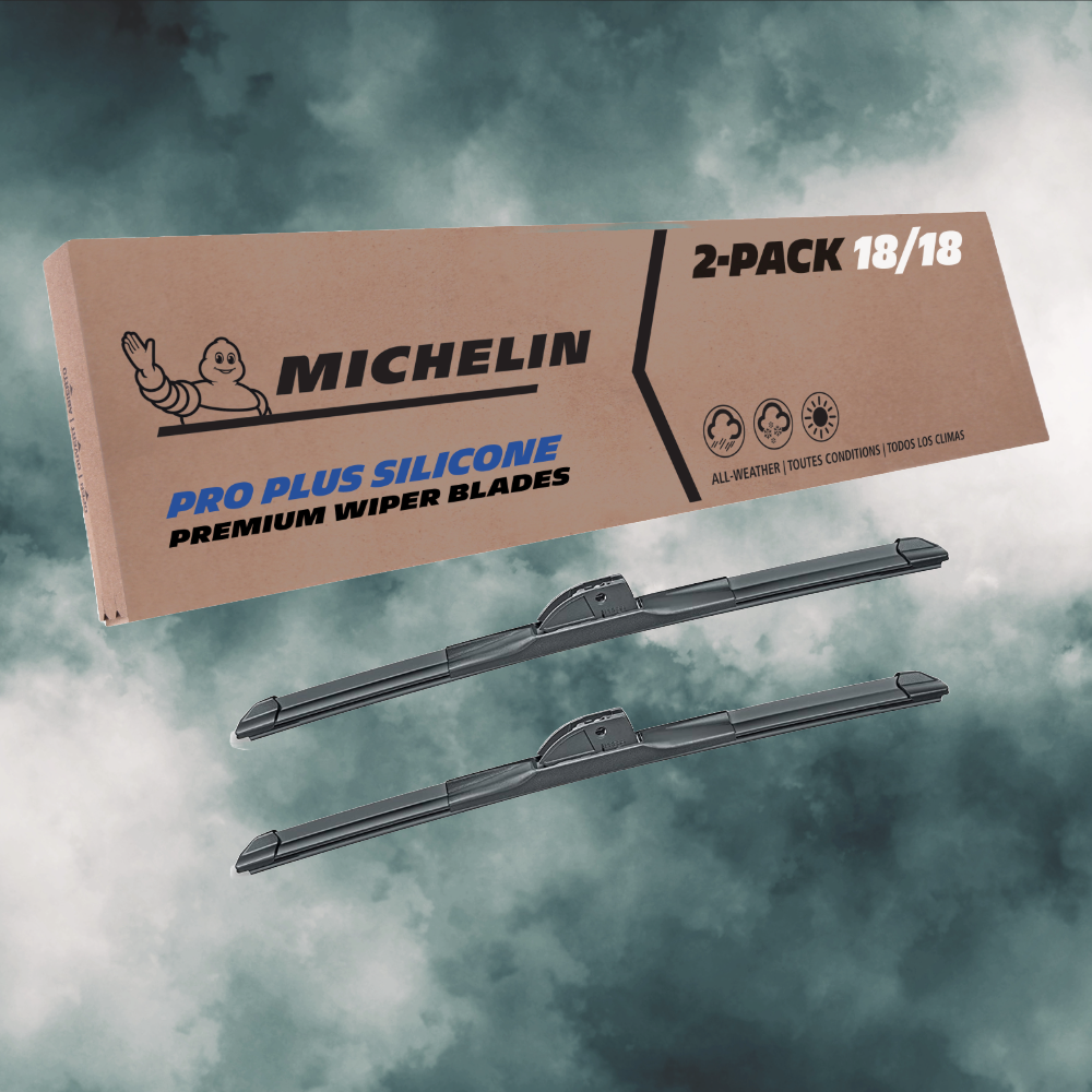 Fits 1981-1984 VAM Rally Windshield Wiper Blades Replacement 2 Pack Michelin Pro Plus Silicone 18 inch Size