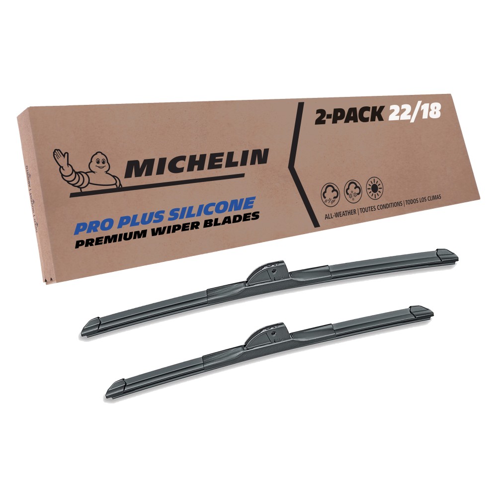 Fits 2007-2010 Pontiac G3 Windshield Wiper Blades Replacement 2 Pack Michelin Pro Plus Silicone 22 & 18 inch Size