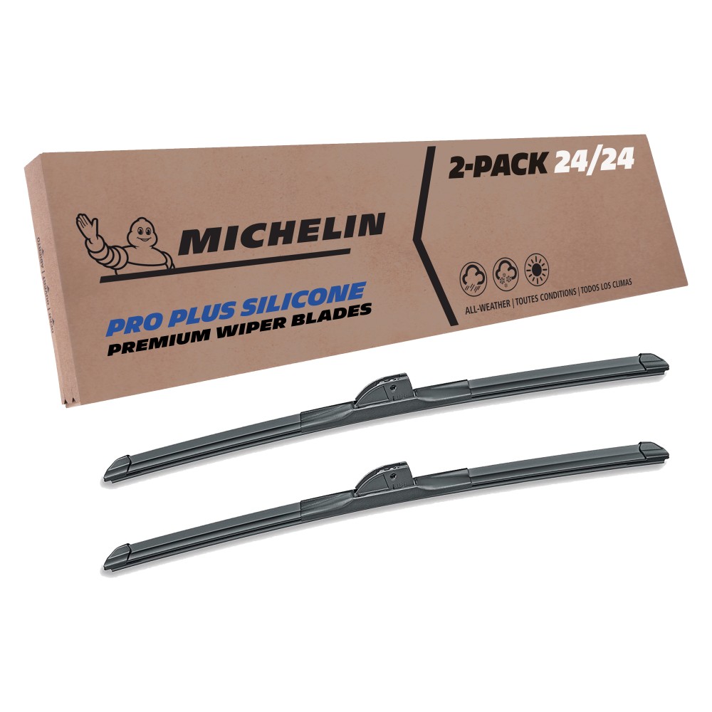 Fits 2008-2021 Freightliner Cascadia Windshield Wiper Blades Replacement 2 Pack Michelin Pro Plus Silicone 24 inch Size